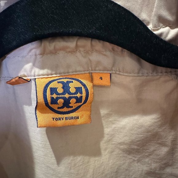 Tory Burch Dress Women 4 Pepper Shirt Safari Khaki Tan Snap Front Mini Drawstrin - Picture 10 of 16
